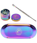 Green Monkey Rainbow Finish Rolling Tray & Grinder Kit - Limited Edition!