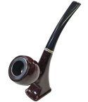 6" Durable Dark Spotted Standing Sherlock Wooden Pipe - Dark N Spotted